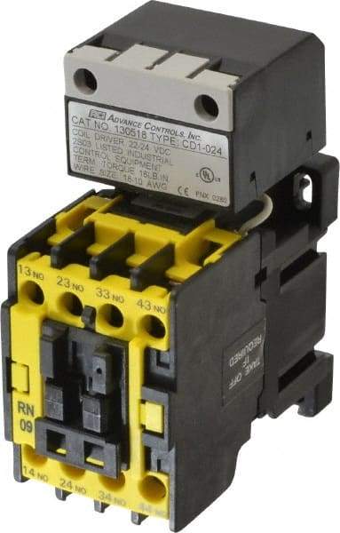 ACI - 4 Pole, 4NO, 24 VAC Control Relay - 24 Amps, 600 VDC - Eagle Tool & Supply