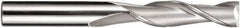 SGS - 1", 2-1/4" LOC, 1" Shank Diam, 5" OAL, 2 Flute, Solid Carbide Square End Mill - Single End, TiN Finish, Spiral Flute, 30° Helix, Centercutting, Right Hand Cut, Right Hand Flute, Series 3L - Eagle Tool & Supply