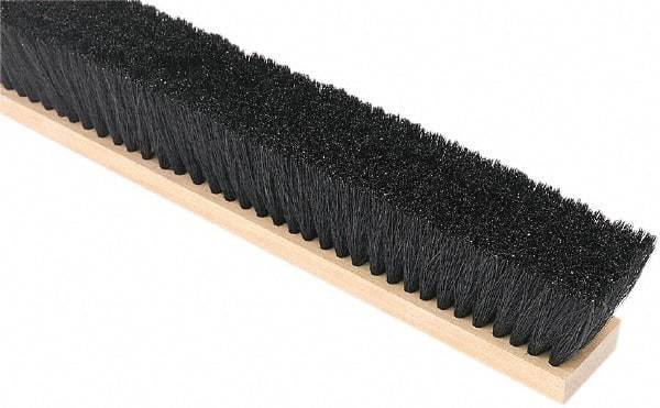 Harper Brush - 24" Medium Duty Tampico Push Broom - 3" Bristle Length, Wood Block, Threaded Handle Connection, Handle Sold Separately - Eagle Tool & Supply