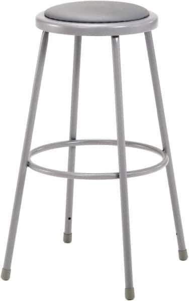 NPS - 30 Inch High, Stationary Fixed Height Stool - 16-1/2 Inch Deep x 16-1/2 Inch Wide, Vinyl Seat, Grey - Eagle Tool & Supply