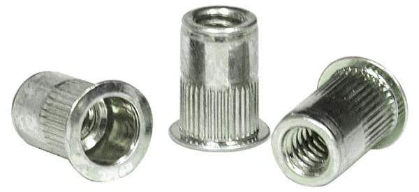 RivetKing - #10-24, 0.13 to 0.225" Grip, 19/64" Drill, Aluminum Standard Rivet Nut - Uncoated, Countersunk Head - Eagle Tool & Supply