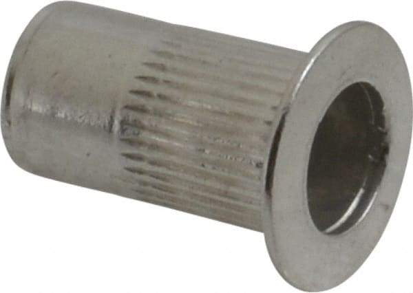 RivetKing - #8-32, 0.08 to 0.13" Grip, 17/64" Drill, Aluminum Standard Rivet Nut - Uncoated, Countersunk Head - Eagle Tool & Supply