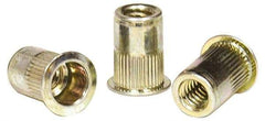 RivetKing - #8-32, 0.02 to 0.08" Grip, Steel Standard Rivet Nut - Zinc Yellow Dichromate Finish, Countersunk Head - Eagle Tool & Supply