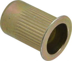 RivetKing - 0.13 to 0.225" Grip, Steel Standard Rivet Nut - Zinc Yellow Dichromate Finish, Countersunk Head - Eagle Tool & Supply