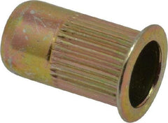 RivetKing - 0.13 to 0.225" Grip, Steel Standard Rivet Nut - Zinc Yellow Dichromate Finish, Flange Head - Eagle Tool & Supply