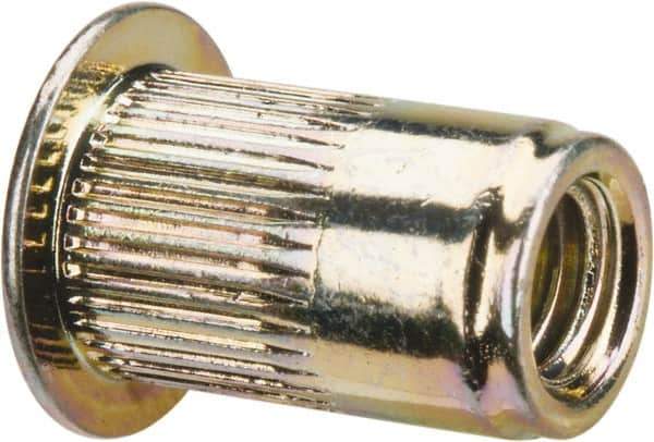 RivetKing - #10-32, 0.02 to 0.13" Grip, Steel Standard Rivet Nut - Zinc Yellow Dichromate Finish, Countersunk Head - Eagle Tool & Supply