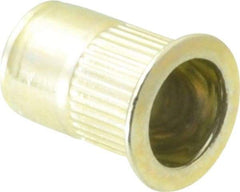 RivetKing - 1/4-20, 0.027 to 0.165" Grip, Steel Standard Rivet Nut - Zinc Yellow Dichromate Finish, Countersunk Head - Eagle Tool & Supply