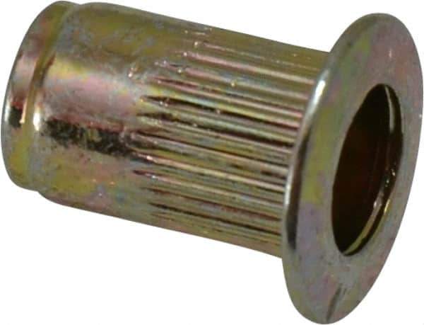 RivetKing - #6-32, 0.02 to 0.08" Grip, Steel Standard Rivet Nut - Zinc Yellow Dichromate Finish, Countersunk Head - Eagle Tool & Supply