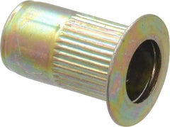 RivetKing - #8-32, 0.08 to 0.13" Grip, Steel Standard Rivet Nut - Zinc Yellow Dichromate Finish, Countersunk Head - Eagle Tool & Supply