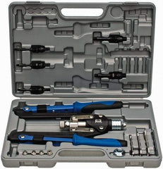 RivetKing - 1/8 to 1/4" Blind Rivet/Rivet Nut Tool Kit - Includes 5/32, 3/16, 1/4, #10-32, 1/4-20, 3/8-16, 5/16-18, Nose Pieces for Blind Rivets, Mandrels - Eagle Tool & Supply