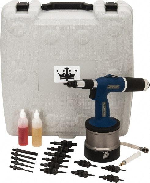 RivetKing - #8 to 3/8" Pneumatic Rivet Nut Tool Kit - Includes Mandrels: #8-32, #10-32, 1/4-20, 5/16-18, 3/8-16, Rivet Tool, Hard Case - Eagle Tool & Supply