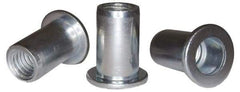 RivetKing - #10-32, 0.13 to 0.18" Grip, 1/4" Drill, Aluminum Standard Rivet Nut - Uncoated, Round Head - Eagle Tool & Supply