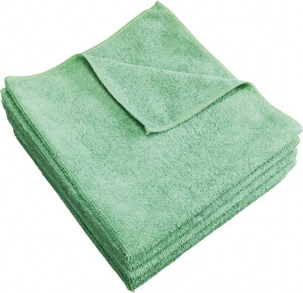 PRO-SOURCE - Dry Microfiber Wipes - Packet, 16" x 16" Sheet Size, Green - Eagle Tool & Supply