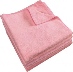 PRO-SOURCE - Dry Microfiber Wipes - Packet, 16" x 16" Sheet Size, Pink - Eagle Tool & Supply