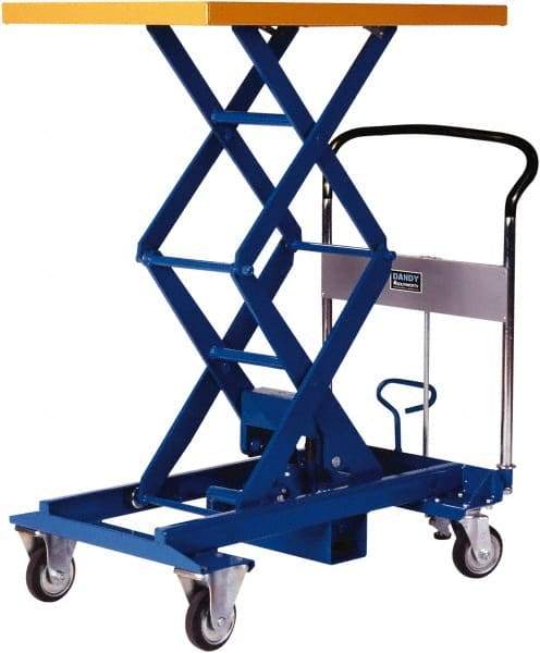 Southworth - 770 Lb Capacity Portable Foot-Operated Scissor Lift Table - 13.6" to 49-4/5" Lift Height, 35.81" Platform Length x 23.59" Platform Width - Eagle Tool & Supply