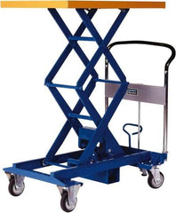 Southworth - 770 Lb Capacity Portable Foot-Operated Scissor Lift Table - 13.6" to 49-4/5" Lift Height, 35.81" Platform Length x 23.59" Platform Width - Eagle Tool & Supply