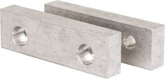 Gibraltar - 4-1/16" Wide x 1-1/4" High x 5/8" Thick, Flat/No Step Vise Jaw - Soft, Aluminum, Fixed Jaw, Compatible with 4" Vises - Eagle Tool & Supply