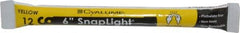 Cyalume - 10 Piece Yellow Chemical Lightstick - 6 Inch Long, 8 Hours Illumination Time, Nonflammable, Nontoxic and Waterproof, Snap and Shake Activation Method - Eagle Tool & Supply