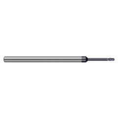 ‎1/32″ Dia. × 1/8″ Shank × 0.046″ DOC × 2-1/2″ OAL, Carbide AlTiN, Stub , 4 Flute, Ballnose End Mill - Exact Industrial Supply