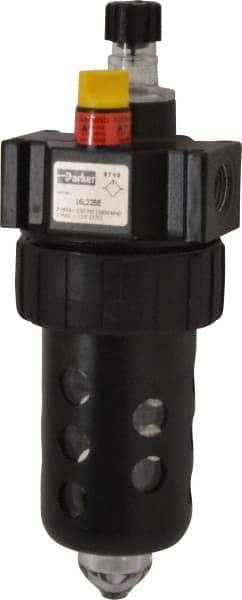 Parker - 3/8" NPT, 150 Max psi Intermediate Micro Mist Lubricator - Polycarbonate Bowl with Sight Glass, Zinc Body, 60 CFM, 125°F Max Temp, 2.81" Wide x 7.82" High - Eagle Tool & Supply