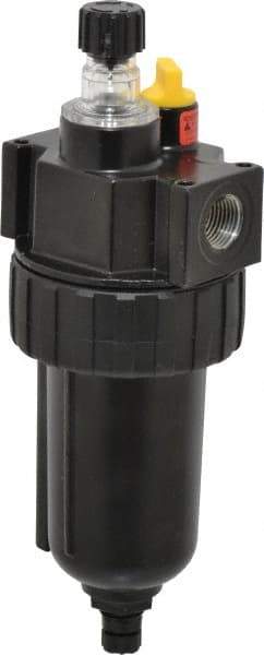 Parker - 3/8" NPT, 250 Max psi Intermediate Micro Mist Lubricator - Metal Bowl with Sight Glass, Zinc Body, 60 CFM, 175°F Max Temp, 2.81" Wide x 7.82" High - Eagle Tool & Supply