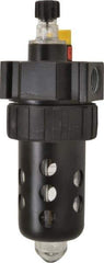 Parker - 1/2" NPT, 150 Max psi Intermediate Micro Mist Lubricator - Polycarbonate Bowl with Sight Glass, Zinc Body, 90 CFM, 125°F Max Temp, 2.81" Wide x 7.82" High - Eagle Tool & Supply