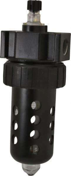 Parker - 1/2" NPT, 150 Max psi Standard Micro Mist Lubricator - Polycarbonate Bowl with Sight Glass, Zinc Body, 90 CFM, 125°F Max Temp, 3.24" Wide x 9.27" High - Eagle Tool & Supply