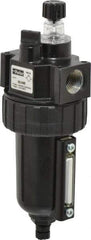 Parker - 1/2" NPT, 250 Max psi Intermediate Mist Lubricator - Metal Bowl with Sight Glass, Zinc Body, 90 CFM, 175°F Max Temp, 2.81" Wide x 7.82" High - Eagle Tool & Supply