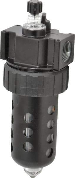 Parker - 3/4" NPT, 150 Max psi Standard Mist Lubricator - Polycarbonate Bowl with Sight Glass, Zinc Body, 90 CFM, 125°F Max Temp, 3.24" Wide x 9.27" High - Eagle Tool & Supply