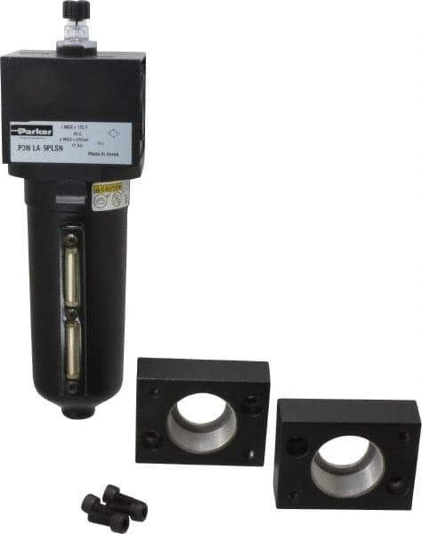 Parker - 1 1/2" NPT, 250 Max psi Heavy Duty Mist Lubricator - Metal Bowl with Sight Glass, Zinc Body, 260 CFM, 175°F Max Temp, 5.6" Wide x 11.81" High - Eagle Tool & Supply