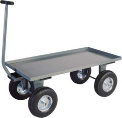 Jamco - 2,500 Lb Capacity Steel Wagon Truck - Steel Deck, 36" OAW, 21" Platform Height - Eagle Tool & Supply