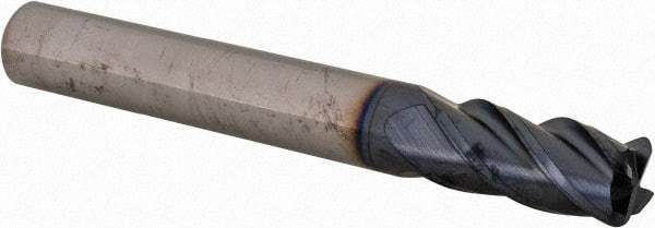 Iscar - 3/8", 4 Flute, Single End, Solid Carbide, 0.06" Corner Radius End Mill - 2-1/2" OAL, 38° Helix, Right Hand Flute, 3/4" LOC, Right Hand Cut - Eagle Tool & Supply