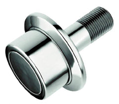 Accurate Bushing - 3-1/2" Roller Diam x 2" Width, 1-1/4" Stud Diam x 2-3/4" Length, Flanged Load Roller - Steel, 1-3/4" Thread Length, 1-1/4-12 Thread, 14,300 Lb Dynamic Cap, 16,000 Lb Static Cap - Eagle Tool & Supply