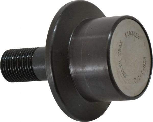 Accurate Bushing - 1-1/2" Roller Diam x 1-3/16" Width, 5/8" Stud Diam x 1-1/2" Length, Flanged Load Roller - Steel, 3/4" Thread Length, 5/8-18 Thread, 2,520 Lb Dynamic Cap, 1,370 Lb Static Cap - Eagle Tool & Supply