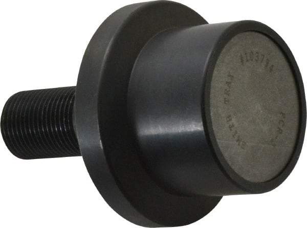 Accurate Bushing - 2" Roller Diam x 1-11/16" Width, 7/8" Stud Diam x 2" Length, Flanged Load Roller - Steel, 1-1/4" Thread Length, 7/8-14 Thread, 3,490 Lb Dynamic Cap, 2,000 Lb Static Cap - Eagle Tool & Supply