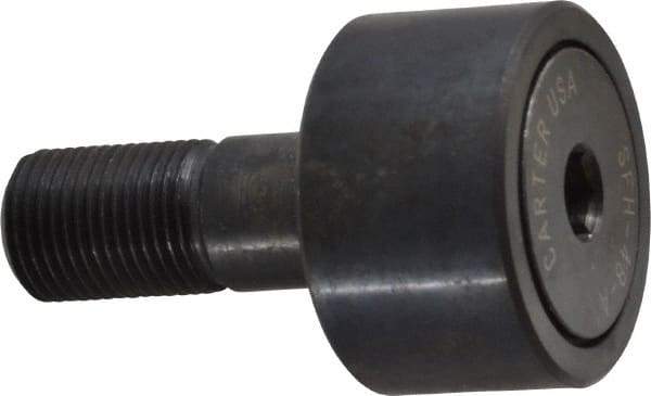 Made in USA - 1-1/2" Roller Diam x 7/8" Width, 5/8" Stud Diam x 1-1/2" Length, Stud Cam Follower - Steel, 3/4" Thread Length, 5/8-18 Thread, 3,872 Lb Dynamic Cap - Eagle Tool & Supply