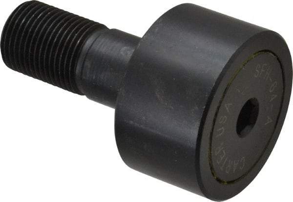 Made in USA - 2" Roller Diam x 1-1/8" Width, 7/8" Stud Diam x 2" Length, Stud Cam Follower - Steel, 1" Thread Length, 7/8-14 Thread, 6,472 Lb Dynamic Cap - Eagle Tool & Supply