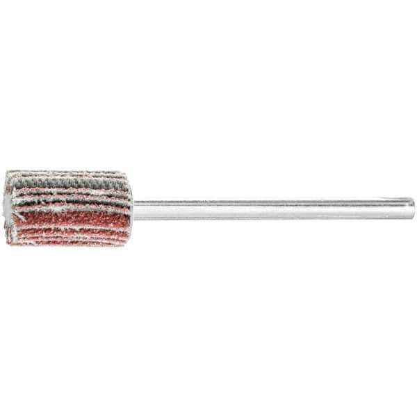 PFERD - 3/8" Diam x 5/8" Face Width, Aluminum Oxide Coated Mounted Flap Wheel - 1/8" Shank Mount, 60 Grit, 75,000 Max RPM - Eagle Tool & Supply
