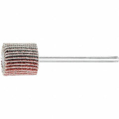 PFERD - 5/8" Diam x 5/8" Face Width, Aluminum Oxide Coated Mounted Flap Wheel - 1/8" Shank Mount, 60 Grit, 50,000 Max RPM - Eagle Tool & Supply