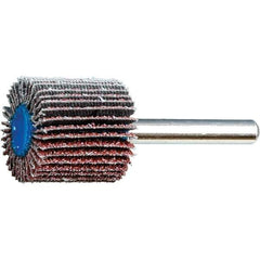 PFERD - 1" Diam x 1" Face Width, Aluminum Oxide Coated Mounted Flap Wheel - 1/4" Shank Mount, 40 Grit, 25,000 Max RPM - Eagle Tool & Supply