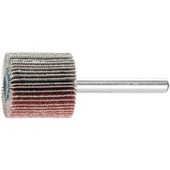 PFERD - 1" Diam x 1" Face Width, Aluminum Oxide Coated Mounted Flap Wheel - 1/4" Shank Mount, 80 Grit, 25,000 Max RPM - Eagle Tool & Supply