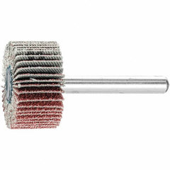 PFERD - 1-3/8" Diam x 5/8" Face Width, Aluminum Oxide Coated Mounted Flap Wheel - 1/4" Shank Mount, 60 Grit, 23,000 Max RPM - Eagle Tool & Supply