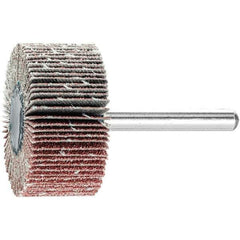 PFERD - 1-1/2" Diam x 1" Face Width, Aluminum Oxide Coated Mounted Flap Wheel - 1/4" Shank Mount, 80 Grit, 23,000 Max RPM - Eagle Tool & Supply