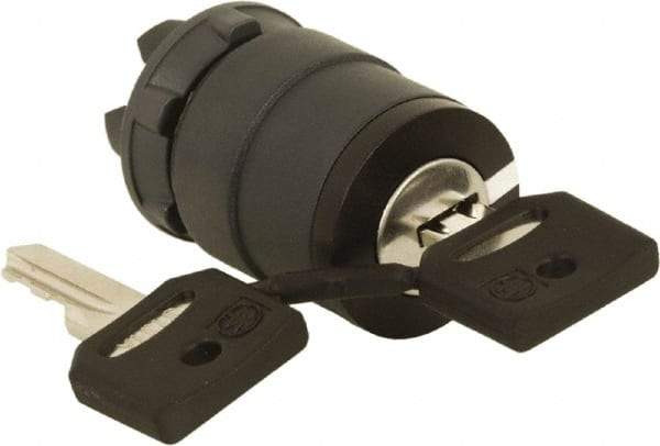 Schneider Electric - 22mm Mount Hole, 2 Position, Key Operated, Selector Switch Only - Black, Maintained (MA), Nonilluminated, Shock, Vibration and Water Resistant - Eagle Tool & Supply