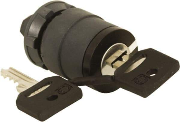 Schneider Electric - 22mm Mount Hole, 3 Position, Key Operated, Selector Switch Only - Black, Maintained (MA), Nonilluminated, Shock, Vibration and Water Resistant - Eagle Tool & Supply