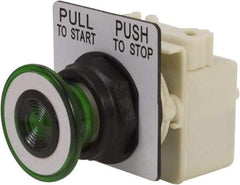 Schneider Electric - 30mm Mount Hole, Extended Straight, Pushbutton Switch Only - Green Pushbutton, Maintained (MA) - Eagle Tool & Supply