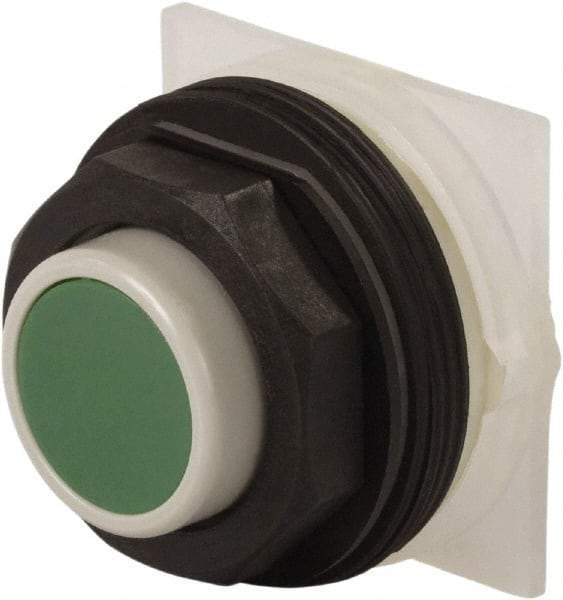 Schneider Electric - 30mm Mount Hole, Extended Straight, Pushbutton Switch Only - Green Pushbutton, Momentary (MO) - Eagle Tool & Supply