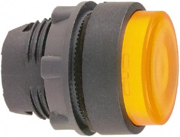 Schneider Electric - 22mm Mount Hole, Extended Straight, Pushbutton Switch Only - Round, Orange Pushbutton, Illuminated, Momentary (MO) - Eagle Tool & Supply