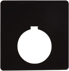 Schneider Electric - Square, Plastic Legend Plate - Blank - Black Background, White Letters, 1.2 Inch Hole Diameter, 2-1/2 Inch Square - Eagle Tool & Supply