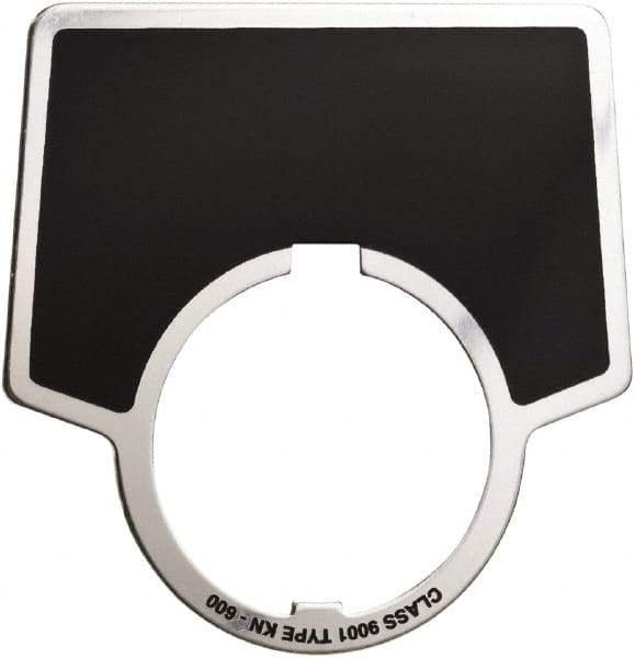 Schneider Electric - Aluminum Legend Plate - Blank - Black Background, 30mm Hole Diameter - Eagle Tool & Supply